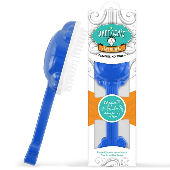 Knot Genie Supreme Genie Detangling Brush Royalty Blue for Wet and Dry Hair