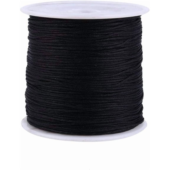 Knot It Rattail Satin Cord 1mm 72 Yard Spool- Black