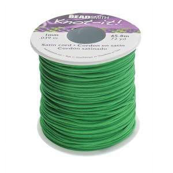 Knot It Rattail Satin Cord 1mm 72 Yard Spool- Emerald 