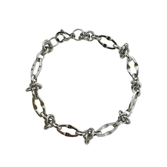 Knot Link Chain Bracelet for Men Women,Streetwear Punk Hip Hop Unisex Style