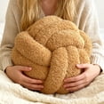 thumbnail image 1 of Knot Pillow Ball Plush - Decorative Throw Pillows for Bed Stress Relief, Round Knot Cushion for Sofa Decor Pet Toy, Khaki 12 Inch, 1 of 8