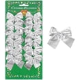 thumbnail image 1 of Knot Ribbon 12 Pcs Christmas Bows Decoration GIXUSIL Mini Silver Bowknot Christmas Tree Hanging Decor 2" Xmas Tree DIY Holiday Party Ornaments (Silve), 1 of 7