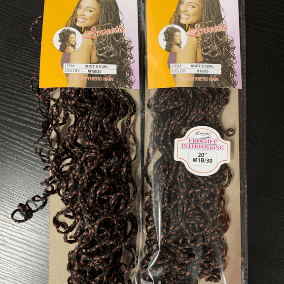 Knot S Curl Synthetic Crochet Braid Hair (1B)