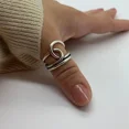 thumbnail image 1 of Knot Thumb Ring 925 Sterling Silver Band & Statement Ring Handmade Ring All Size, 1 of 5
