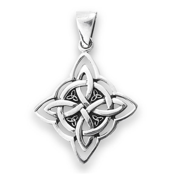 Knot Triquetra Pendant .925 Sterling Silver Intricate Cross Endless Charm Jewelry Female Unisex
