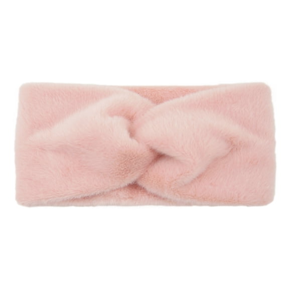 Knot Turban Headband for Women Sport Hairband Solid Color Warm Plush Headband Female Elastic Headwrap Athletic Accessory