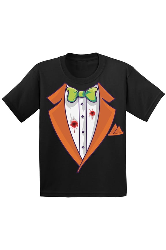 Knot Tuxedo Halloween TShirt - Party Look Funny Tee Shirt for Boys Kids Girls - 6 to 15 Years Old