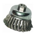 thumbnail image 1 of Knot Wire Cup Brush, 6 in Dia., 5/8-11 Arbor, .025 in Carbon Steel, Double Row, 1 of 2