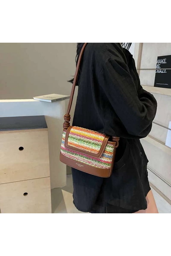 Knot-style shoulder underarm crossbody bucket beach bag