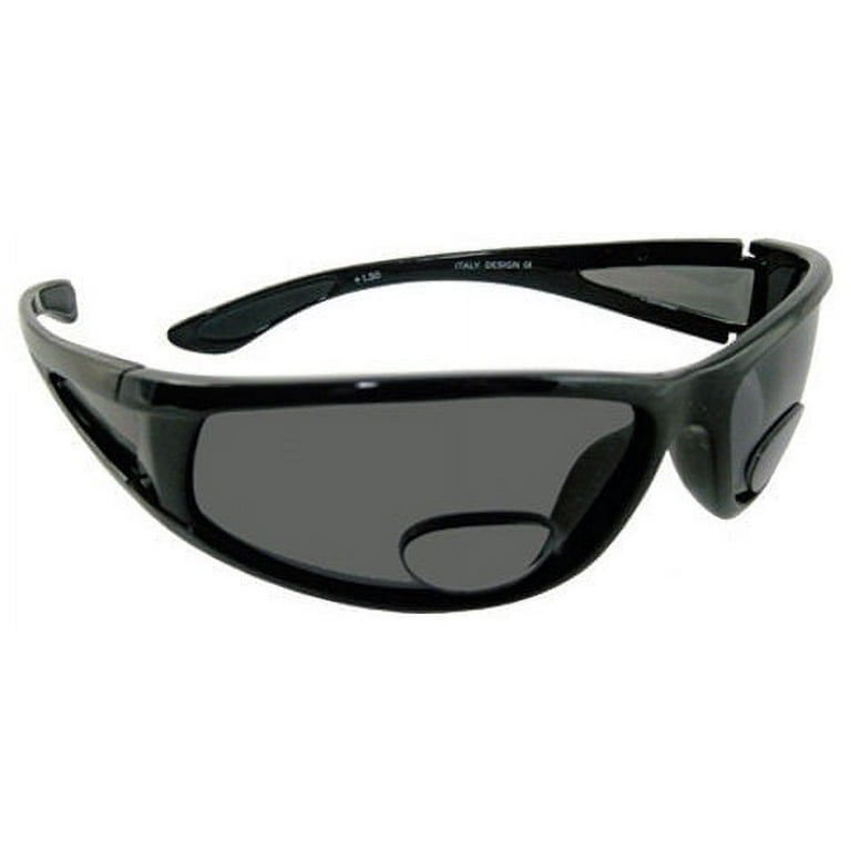 KnotMaster McKenzie Polarized Black Bifocal Fishing Sunglasses Readers  Unisex Sports +1.50 power 