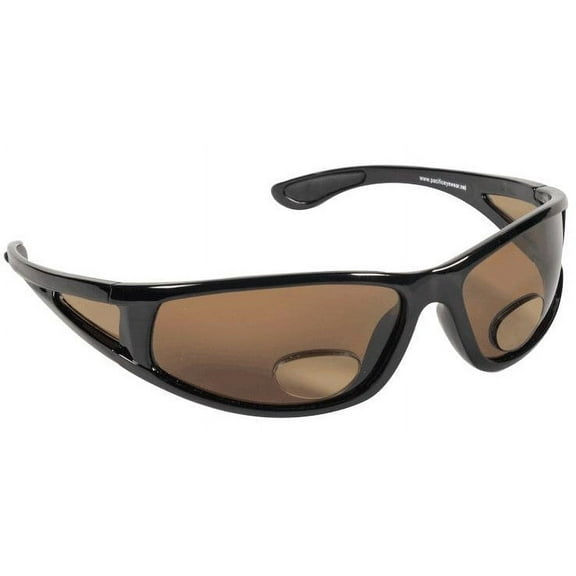 KnotMaster McKenzie Polarized Black Bifocal Fishing Sunglasses Readers Unisex Sports  2.50 Brown Lens