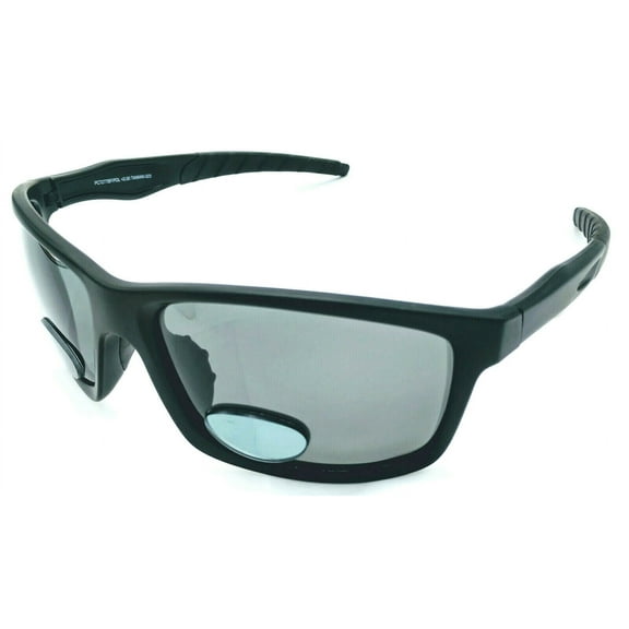 KnotMaster Snake II Black Polarized Bifocal Fishing Sunglasses Readers Unisex Sports 1.50 Gray Bifocal Lenses