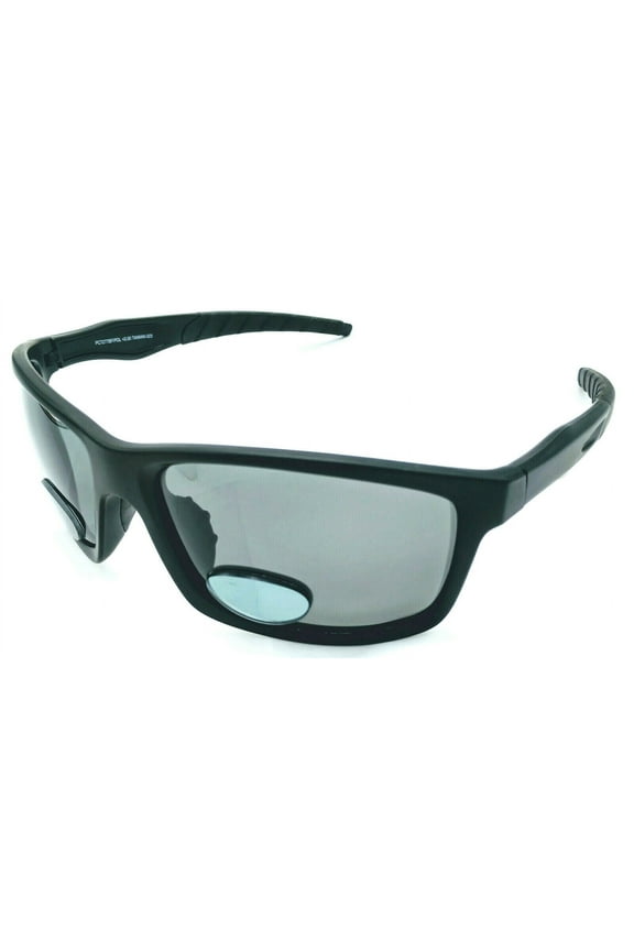 Snake II Black Polarized Bifocal Fishing Sunglasses Readers Unisex Sports +1.50 Gray Bifocal Lenses