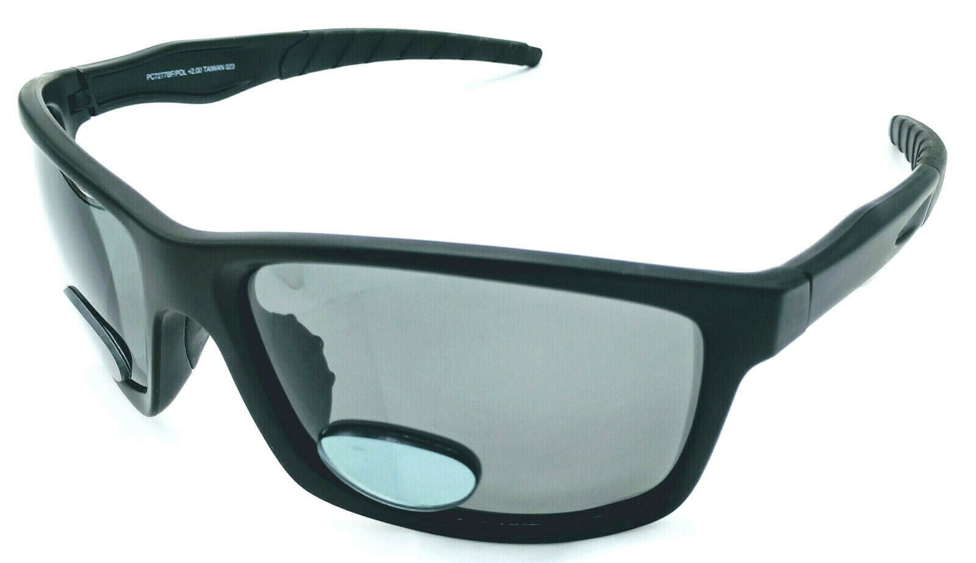 KnotMaster Snake II Black Polarized Bifocal Fishing Sunglasses Readers Unisex Sports +2.00 Gray Bifocal Lenses
