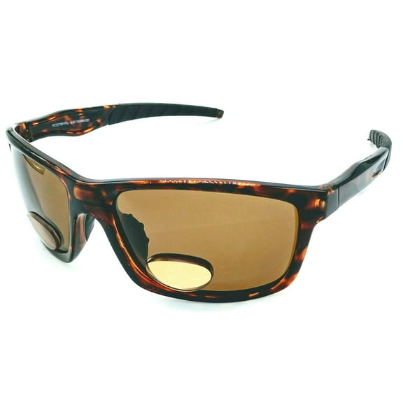 KnotMaster Snake II Demi Brown Polarized Bifocal Fishing Sunglasses Readers Unisex Sports  2.50 Brown Bifocal Lenses