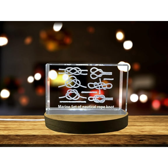 Knots of the Sea | Marine Set of nautrical rope knot 3D Engraved Crystal