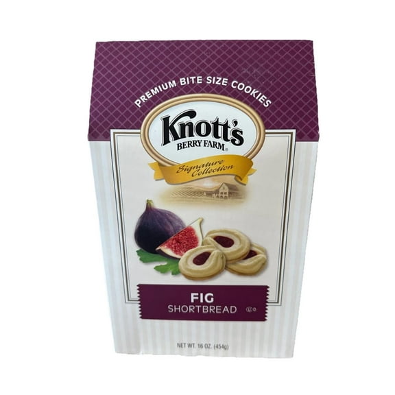Knotts Berry Farm Fig Shortbread Cookies  Signature Collection, 16 oz Bag  Fruit-Filled Buttery Cookies, Made with Real Fig Jam