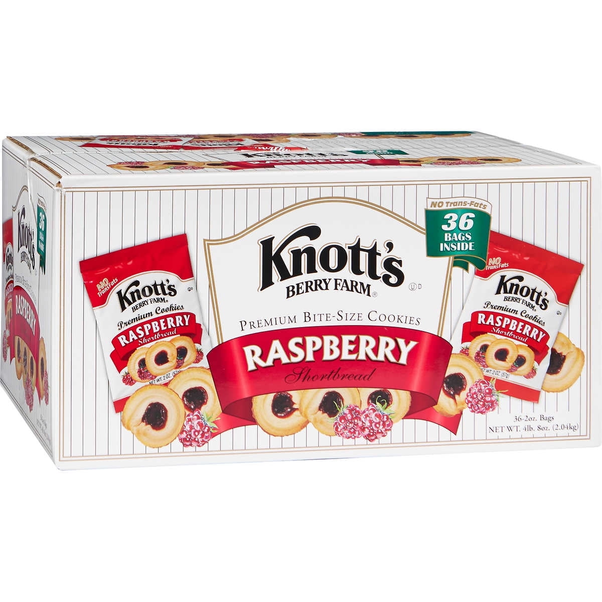 Knott's Berry Farm Premium Shortbread Cookies, Raspberry, 2 oz, 36 Count