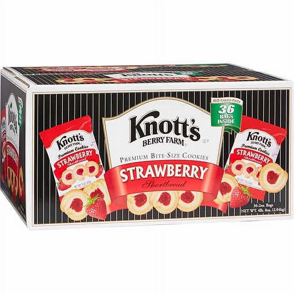 Knott's Berry Farm Premium Shortbread Cookies, Strawberry, 2 oz, 36