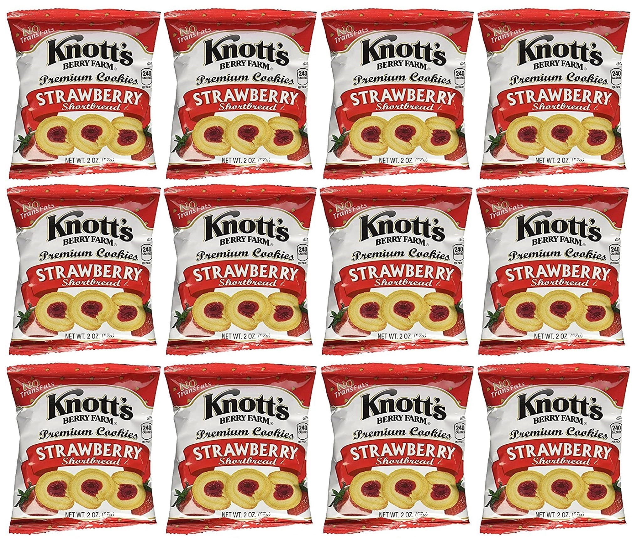 Knott's Berry Farm Strawberry Shortbread Cookies 2 oz Bags, 12 ct ...