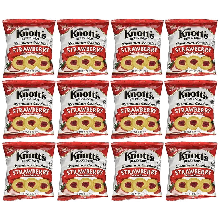 Knott's Berry Farm Strawberry Shortbread Cookies 2 oz Bags, 12 ct