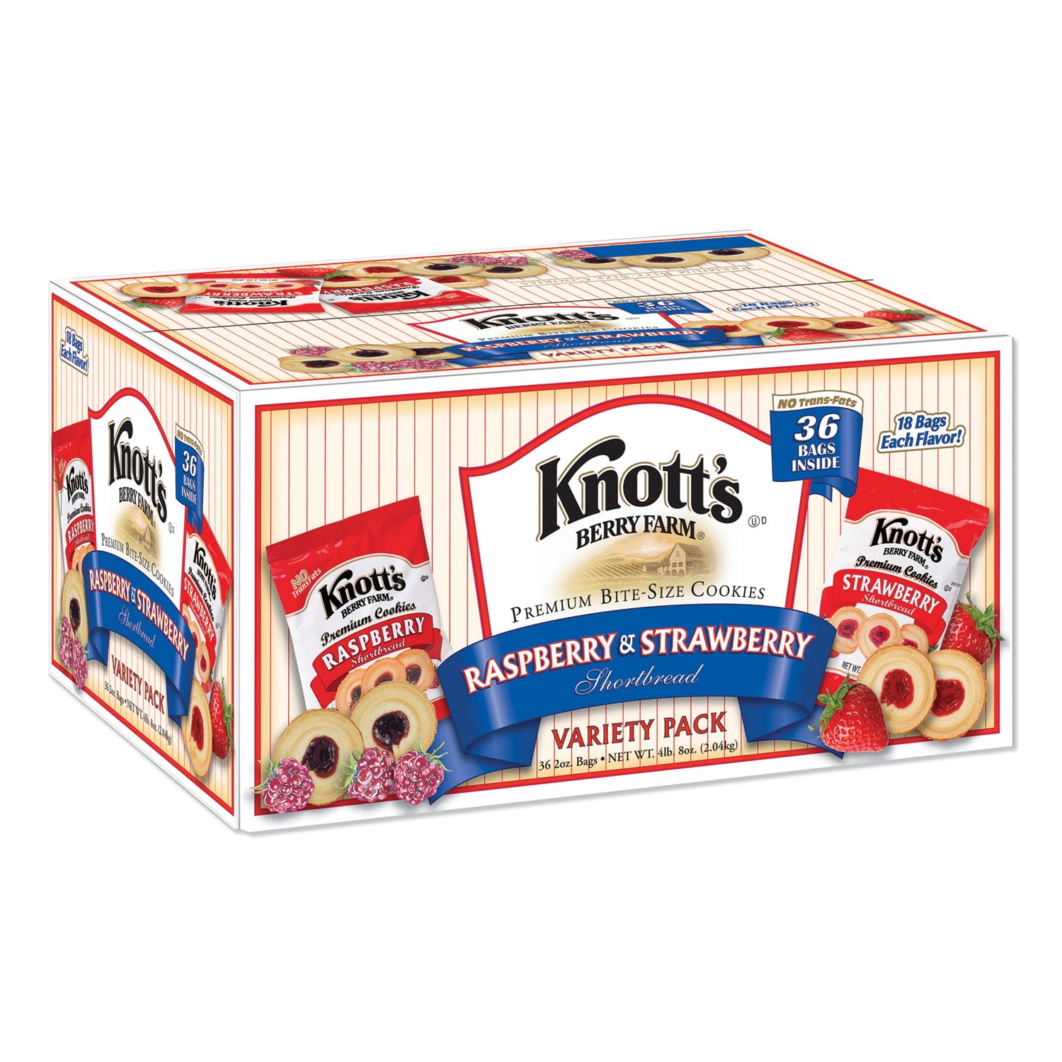 Knott's Berry Farm® Premium Berry Jam Shortbread Cookies, Raspberry And Strawberry Variety, 2 Oz Pack, 36 Packs/carton Knott's Berry Farm® Premium Berry Jam Shortbread Cookies, Raspberry And Strawberry Variety, 2 Oz Pack, 36 Packs/carton