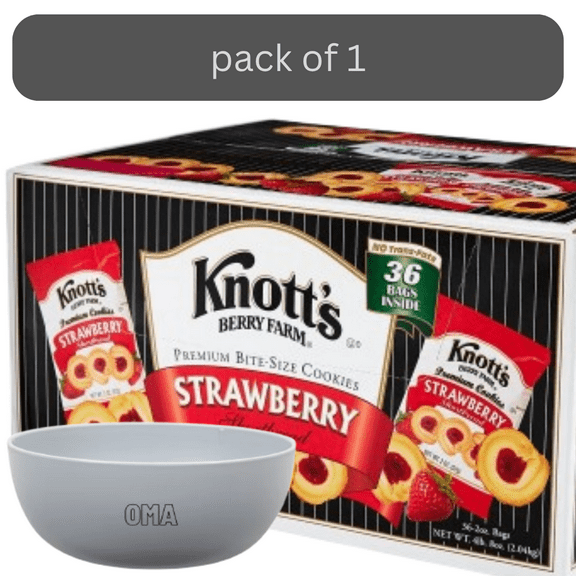 Knott's Berry Farm Strawberry Shortbread Cookies, 2 oz., 36 pk with bowl by OMA