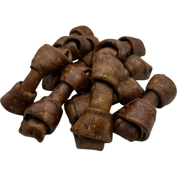 Knotted 4 to 5-in Beef Flavor Rawhide Bone Dog Treats, 30 CT
