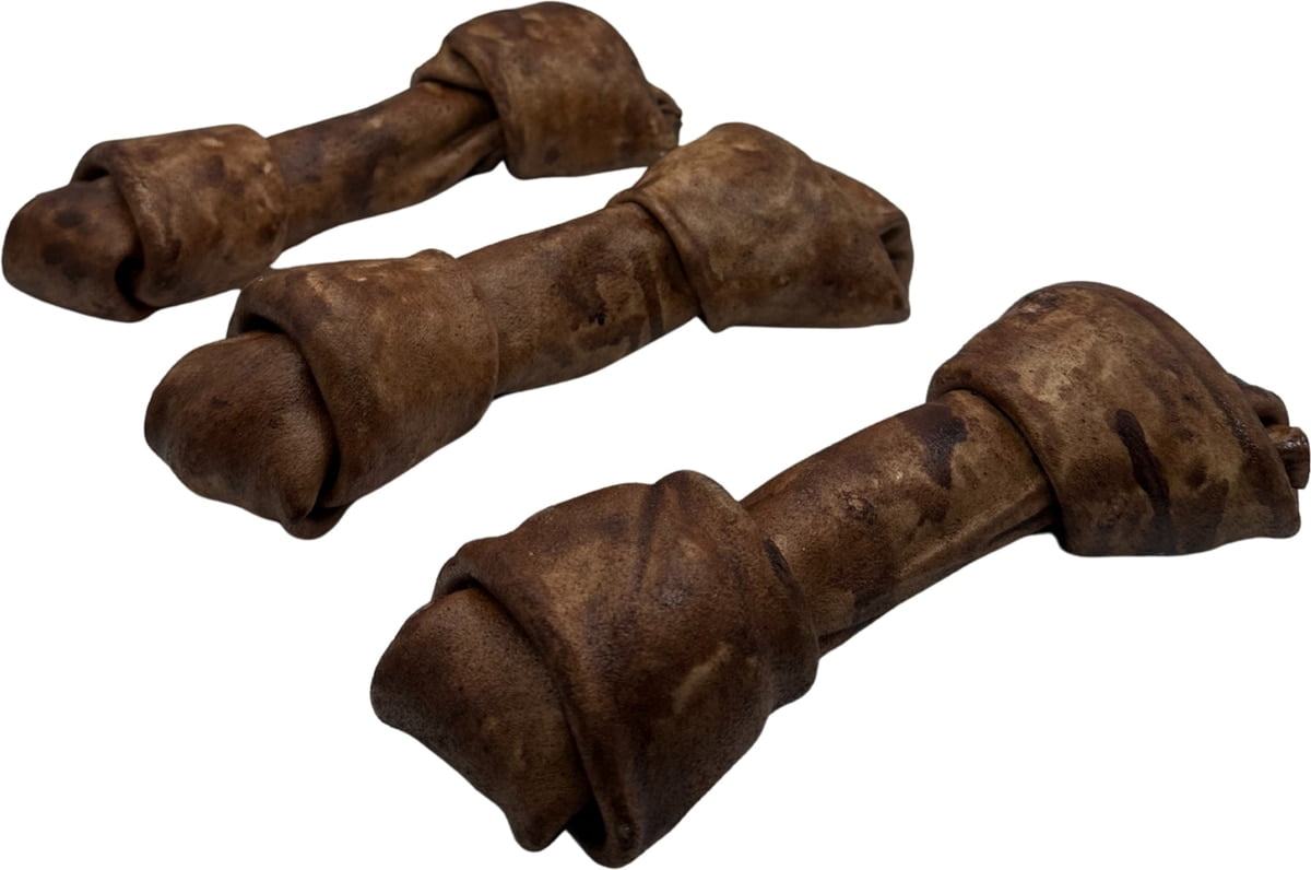 Knotted 8 to 9-in Beef Flavor Rawhide Bone Dog Treats, 10 CT