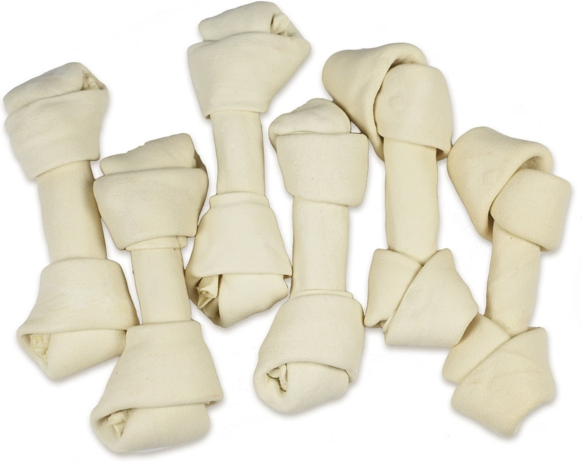 Knotted 8 to 9-in Natural Flavor Rawhide Bone Dog Treats, 10 CT