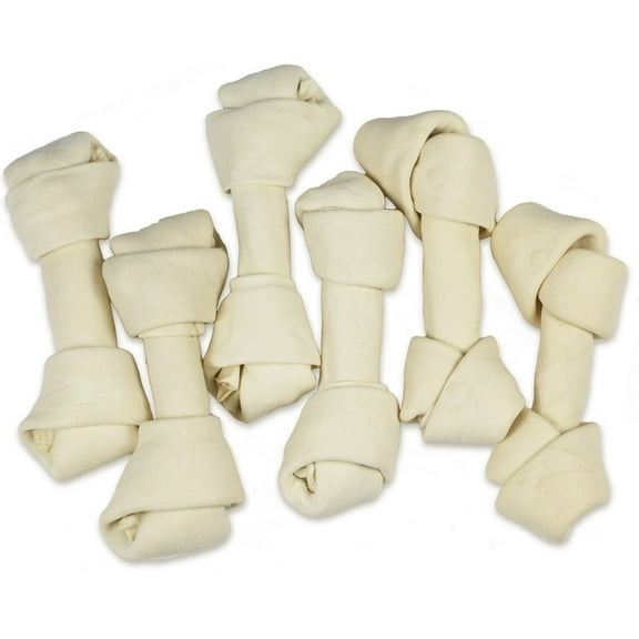 Knotted 8 to 9-in Natural Flavor Rawhide Bone Dog Treats, 3 CT
