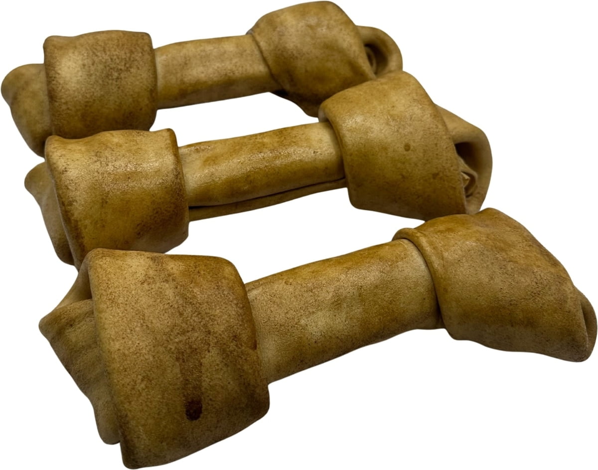 Knotted 8 to 9-in Peanut Butter Flavor Rawhide Bone Dog Treats, 6 CT