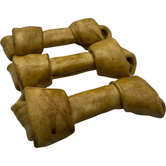 Knotted 8 to 9-in Peanut Butter Flavor Rawhide Bone Dog Treats, 6 CT