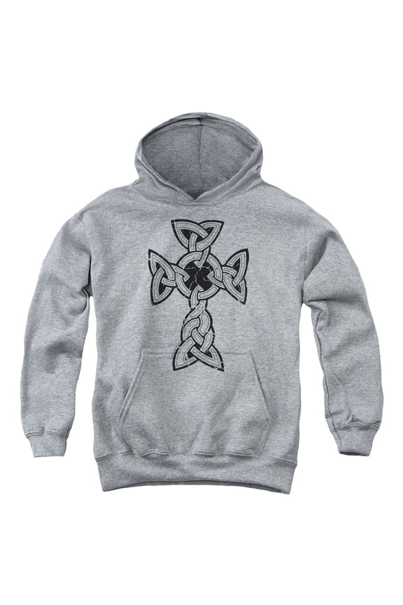 - Knotted Celtic Cross - Youth Hooded Sweatshirt - X-Large