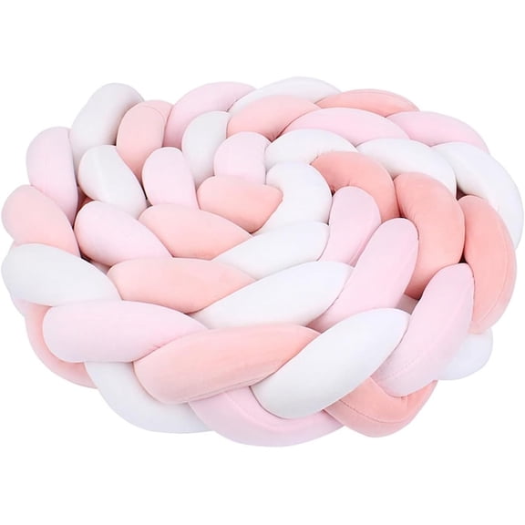 Knotted Floor Mat Woven Decorative Pillow Braided Hand Woven Long Strip Ball Three Strand Soft Cushion Mix Colors Knot Boho Knitted Plushie Handmade Plush Floor Pillow Room Decor (A, 78.7in)