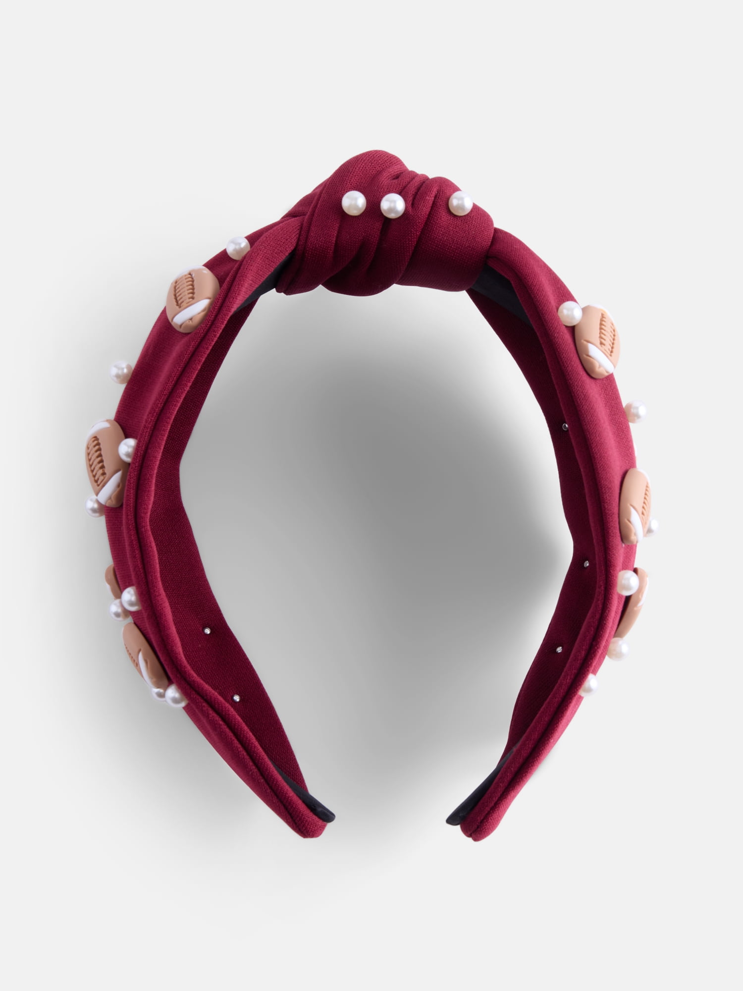 Way To Celebrate Women's Embellished Football Knot Headband, Brown