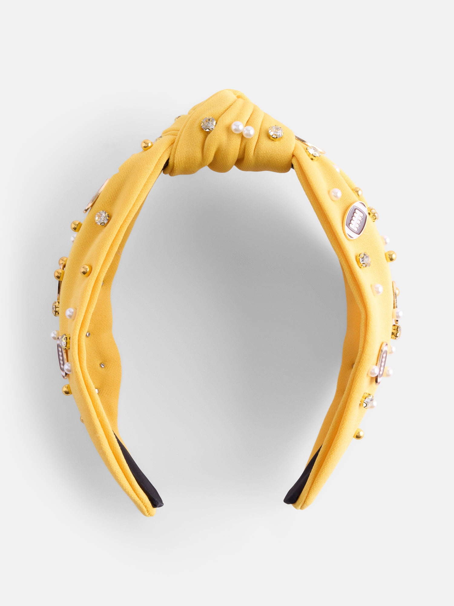 Women's Embellished Football Knot Headband from Way To Celebrate, Mustard