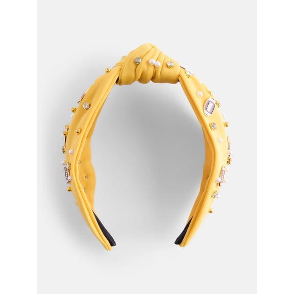 Women's Embellished Football Knot Headband from Way To Celebrate, Mustard