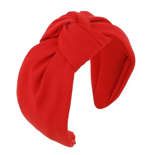 Knotted Headbands for Women Non Slip Wide Head Band Red Headband Fashion Head Bands Top Knot Hairband Hair Accessories for Women