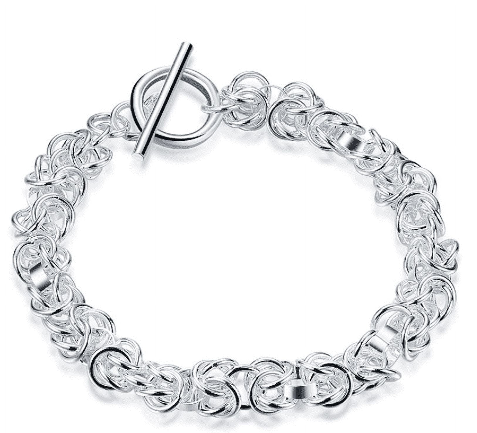 925 Sterling Silver Bracelet for Women | 7 Inch Floral Bangle with Hinged  Clasp | Lightweight Anti-tarnishing Sterling Silver Bangle Bracelet for  Women | Silver Bangles for Women by MAX + STONE - Walmart.com
