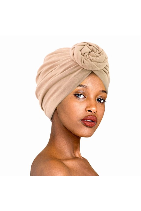 Knotted Turban Headwrap for Women – Soft Stretch Chemotherapy Hat with Rosette Detail