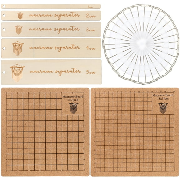 HEMOTON Macrame Board for DIY Projects Durable Cork Craft Board with Clear Printing Assorted Colors 1 Set