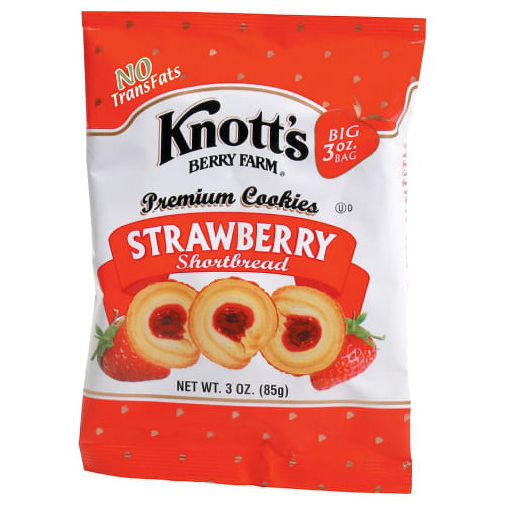 Knotts Berry Farm, Strawberry Shortbread Premium Cookies, 3 oz, 48 Ct