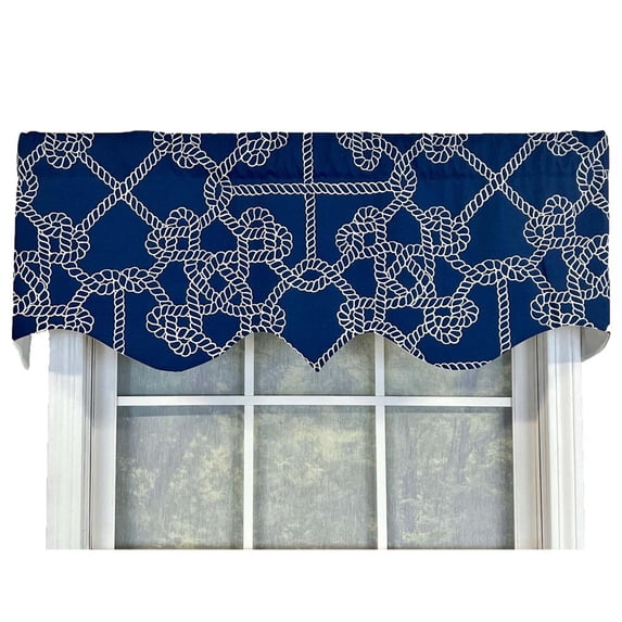 Knotty Regal Style All Season 3" Rod Pocket Valance 50" x 17" Blue by RLF Home