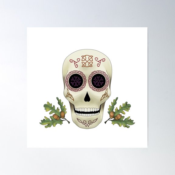 Knotwork Skull Poster Wall Art, Modern Wall Decor For Living Room Bedroom, 16x16 UNFRAMED