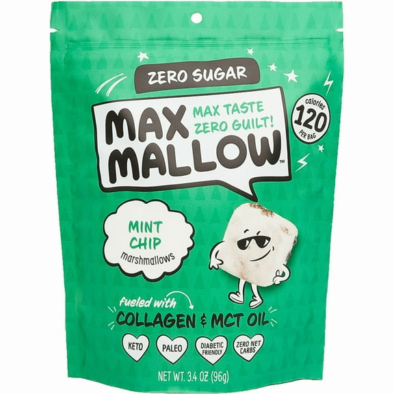 Know Brainer Max Mallow Mint Chip - Guilt-Free & Zero Sugar Marshmallows - Low Carb and Zero Fat