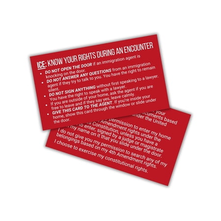 Know Your Constitutional Rights with ICE Law Enforcement Card 30pk 2x3.5 Wallet Size at Your Home Immigration Customs When Youre Stopped by Police Interaction FBI Basic Freedoms