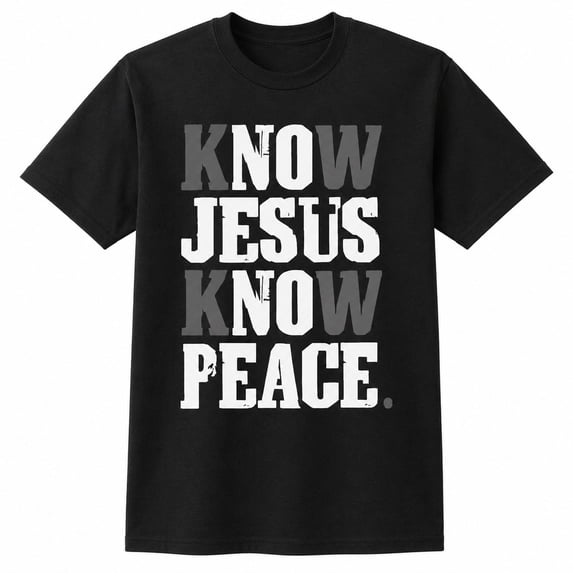 Know Jesus Know Peace Graphic T-Shirt, Unisex Classic Fit Faith Tee