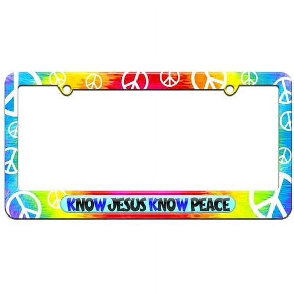 Know Jesus Know Peace No, Religious License Plate Tag Frame, Multiple Colors