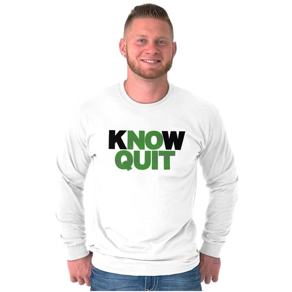 Know No Quit Motivation Gym Workout Plus Size Long Sleeve Graphic Tee Shirt Brisco Brands 3X